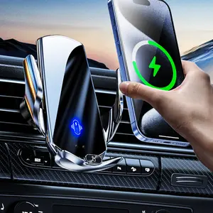 Wireless Car Charger, Automatic Clamping Car Vent Mount, 15W Fast Charging Wireless Charging Chargers, Auto Locking Phone Holder for Cars