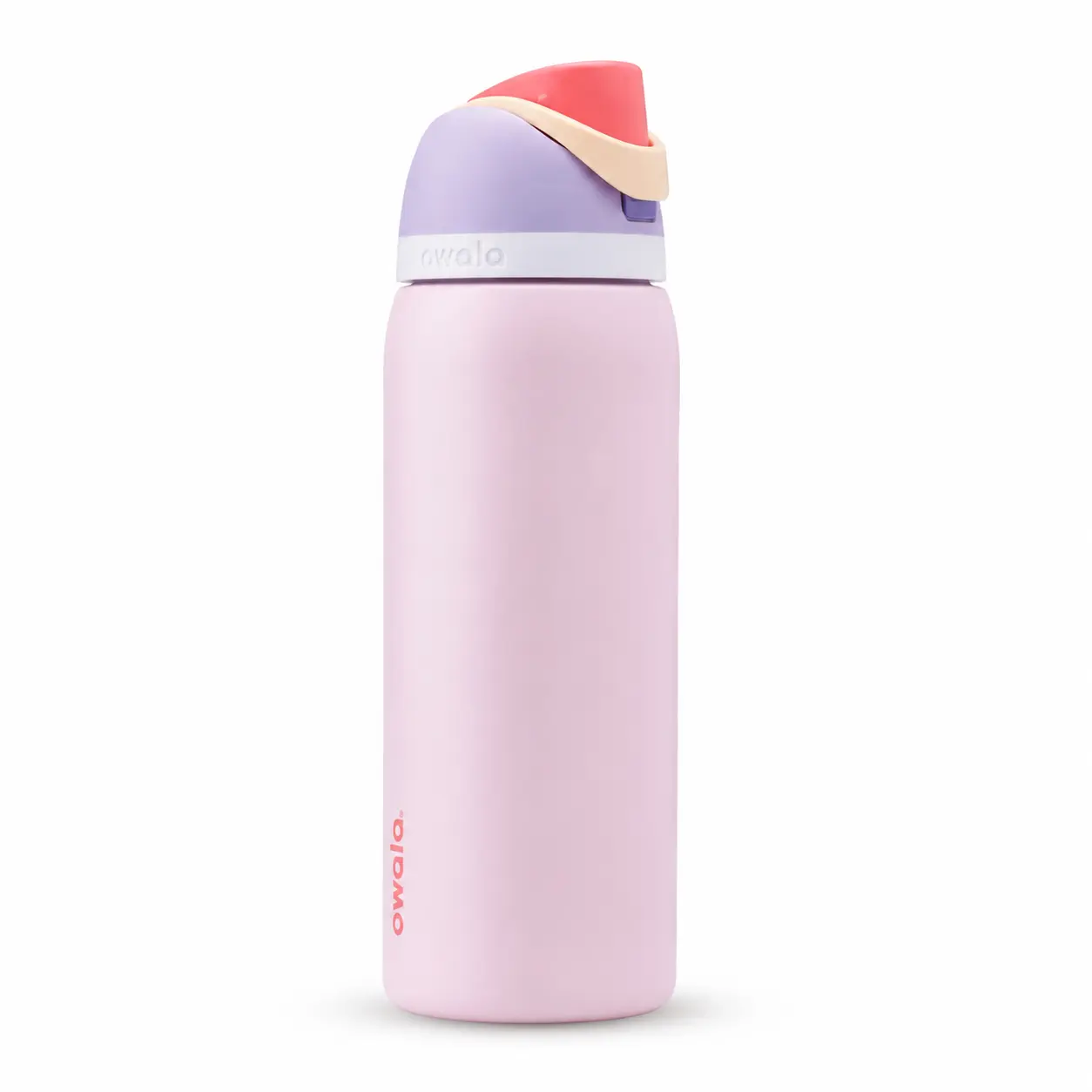 Owala FreeSip Pastel Pink & Lavender Stainless Steel Water Bottle – Blush Coral Insulated Bottle with Built-In Straw & Leakproof Lid