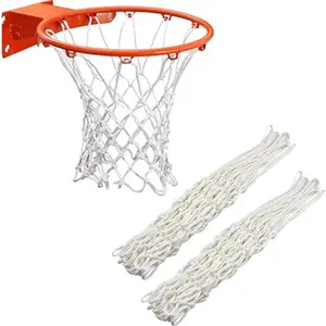 2 Piece Thick Durable Basketball Net, Fits Standard 12 Hook Basketball Hoop, Indoor Outdoor Use, Fitness Sports Equipment