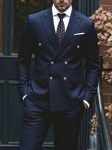 Men'S Formal Suit Two-Piece Set, Formal Wear, Menswear, Workwear, Single Button Long Sleeve Blazer and Pants, Suitable for Interviews, Business Professional Occasions, and Daily Casual Parties
