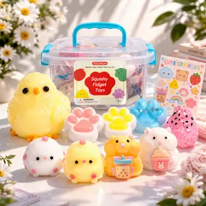 【Limited Time Deal】10 Pack Taba Squishies with Toy Box & Cute Stickers, Kawaii Squishy Stress Relief Toys Party Favors for Kids 4-8 8-12, Squishy Sensory Fidget Toys for Kids Birthday Xmas Gifts for Girls&Boys