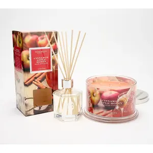 HomeWorx by Slatkin + Co. 18-oz. Candle & Reeds Cinnamon Apple