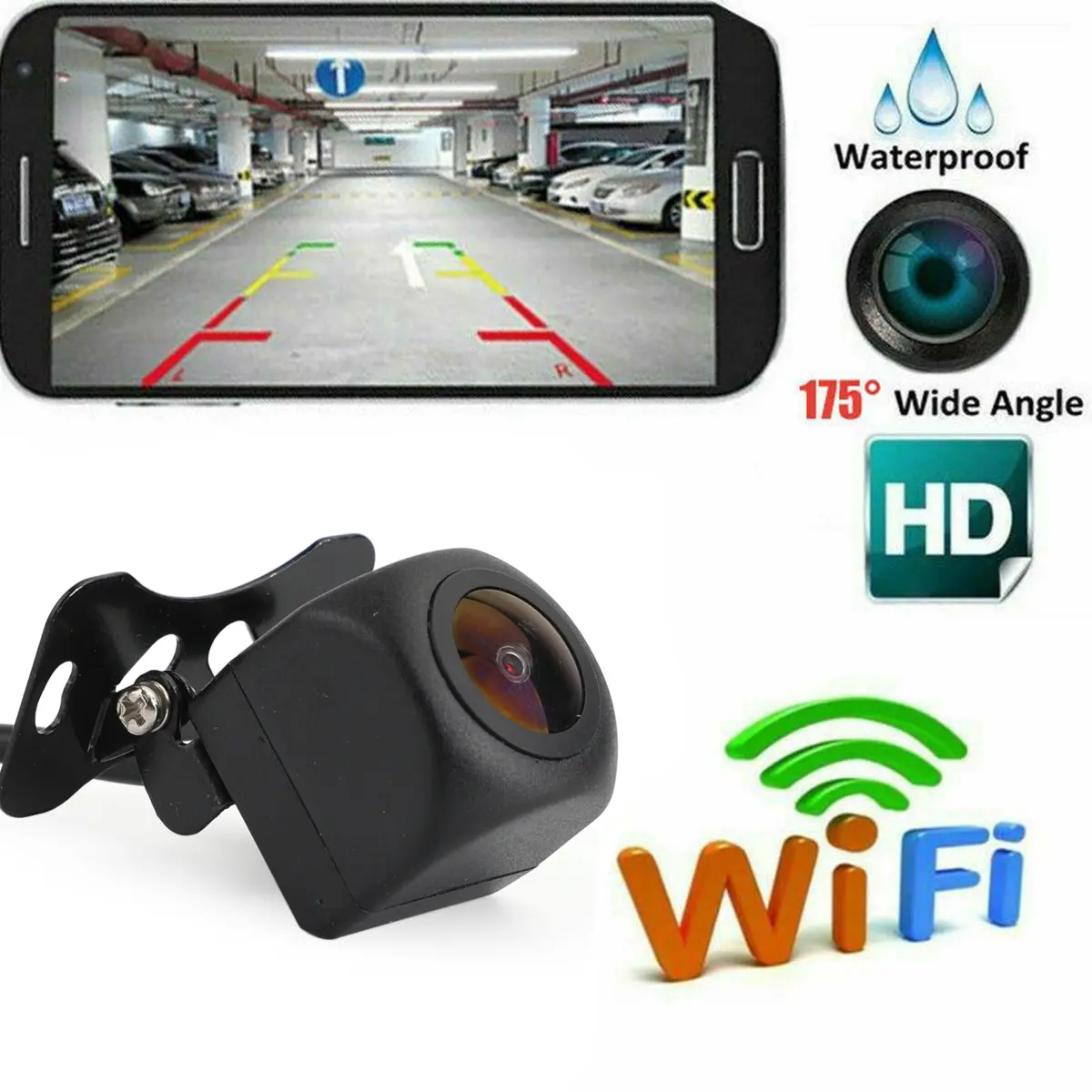 175° WiFi Car Rear View Cam Backup Wireless Camera Fit For iPhone Android 175° WiFi Car Rear View Cam Backup Wireless Camera Fit For iPhone Android