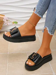 Women's Thick Sole Sandals Summer Indoor Outdoor Fashion New Trendy Versatile Cool Slippers Platform Beach Shoes Higher Platform Sandals
