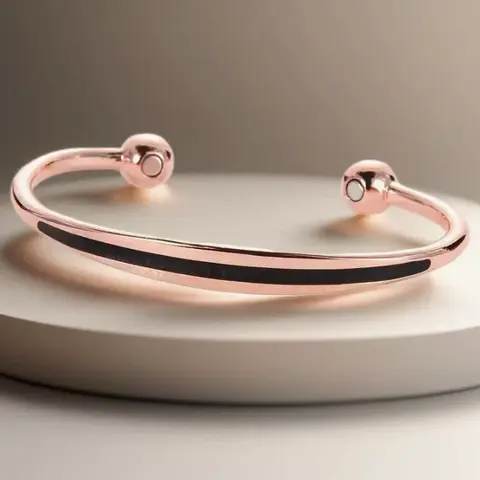 Unisex Minimalist Pure Copper Magnetic Therapy Cuff Bracelet - High-Power Arthritis Pain Relief Ball-End Adjustable 6-9 Inches Open Circle Jewelry, Ideal for Anniversary, Birthday, Bracelets Accessories