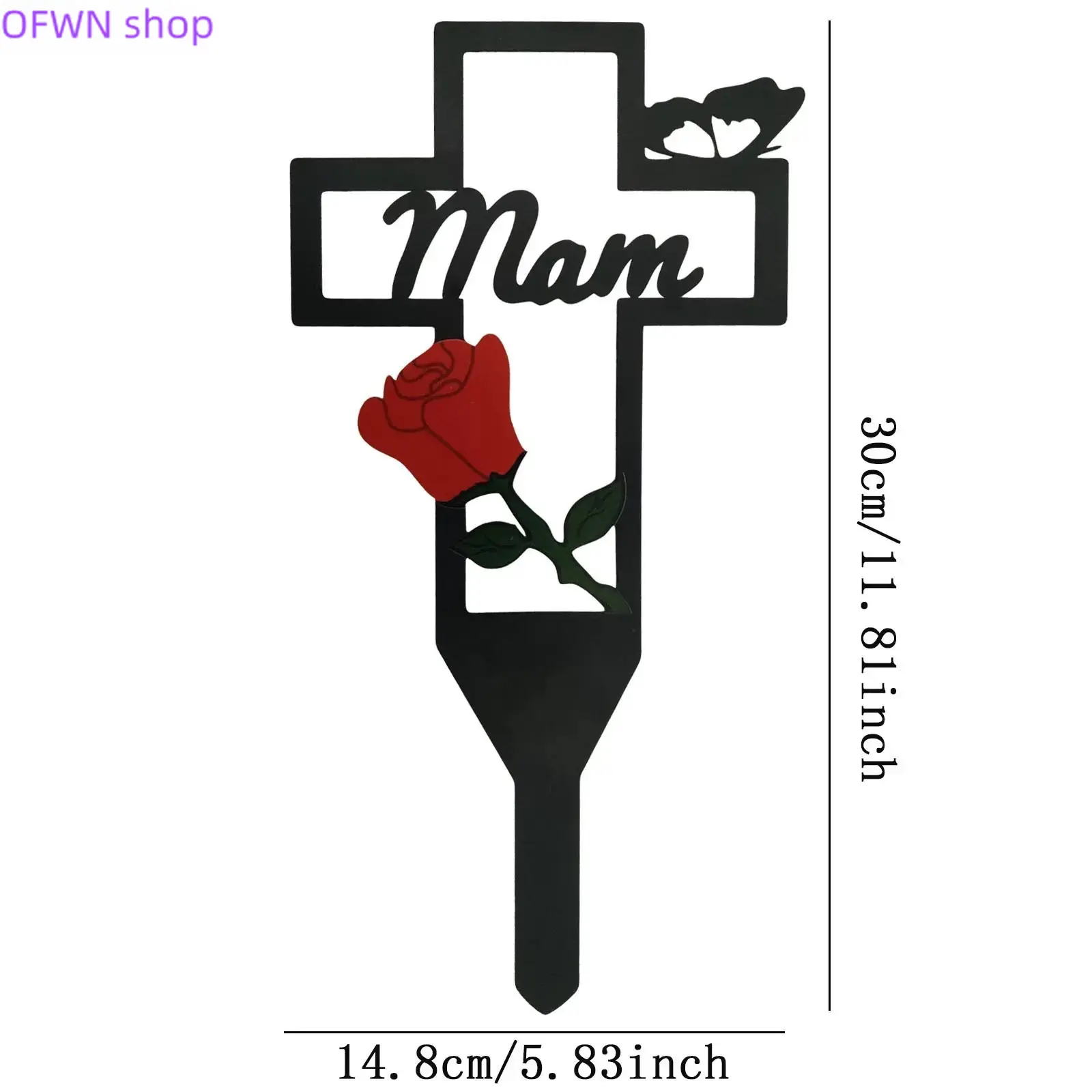 2026 New Red Bishop Metal Cross Commemorative Stake, a sympathetic tombstone for cemeteries, gardens, and yards