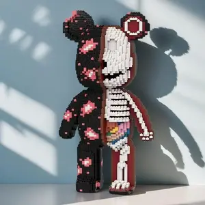 Skull Bear Building Blocks Toy, 6022pcs/set Creative Building Blocks Toy, Educational and Interesting Gift for Boys & Girls, Home Decor, Building Blocks Model