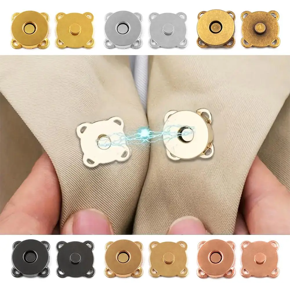 Magnetic Button, 5/6 Pairs Plum Blossom Shaped Magnetic Buckle, Sewing Snaps Clasp for Clothing Accessories, Bag and Wallet Making, Leather Craft, Boho Buttons, Decorative Buttons, Metal Buttons