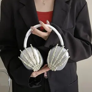 Halloween Skull Hand AirPods Max 1/2 Case, Headphones Headband Bluetooth-compatible Earphone Cover, Full Soft Transparent Shell, Decorative Accessory