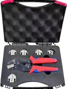 Heavy Duty Crimping Tool Set, 5PCS Ratcheting Wire Crimper with Interchangeable Jaws, AWG 22-2 (0.5–35mm²), for Ferrules, Heat Shrink, Open Barrel, Insulated & Non-Insulated Terminals, Solar fathersdaygift