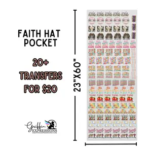 Faith Hat Pocket | Dollar Deals DTF Transfer Gang Sheet For Graphic Tees