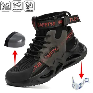 Lightweight Men Safety Shoes Steel Toe Boot Work Sneakers Anti-smash Protective Shoes Anti-puncture Indestructible Shoes light Breathable sneaker