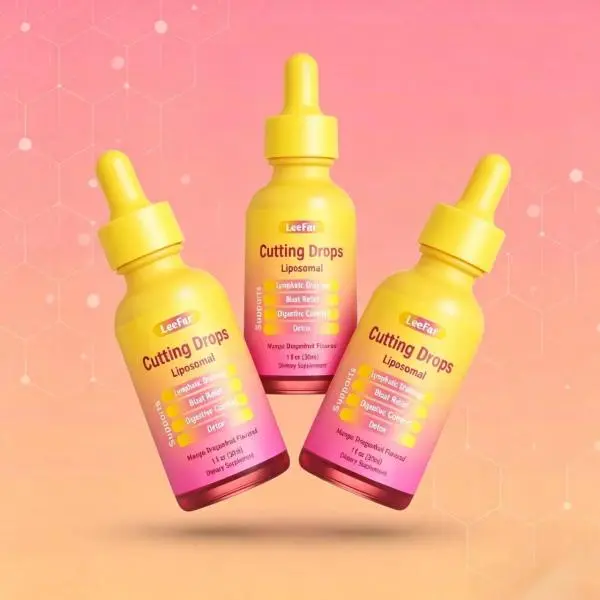 LeeFar Liposomal Cutting Drops | Lymphatic Drainage & Bloat Relief Detox Supplement | Mango Dragonfruit