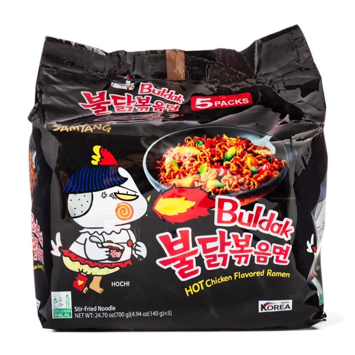 Samyang Buldak Ramen Black, Hot Chicken Flavor 140 g*5 each Instant Food Spicy Noodle samyang  ramen