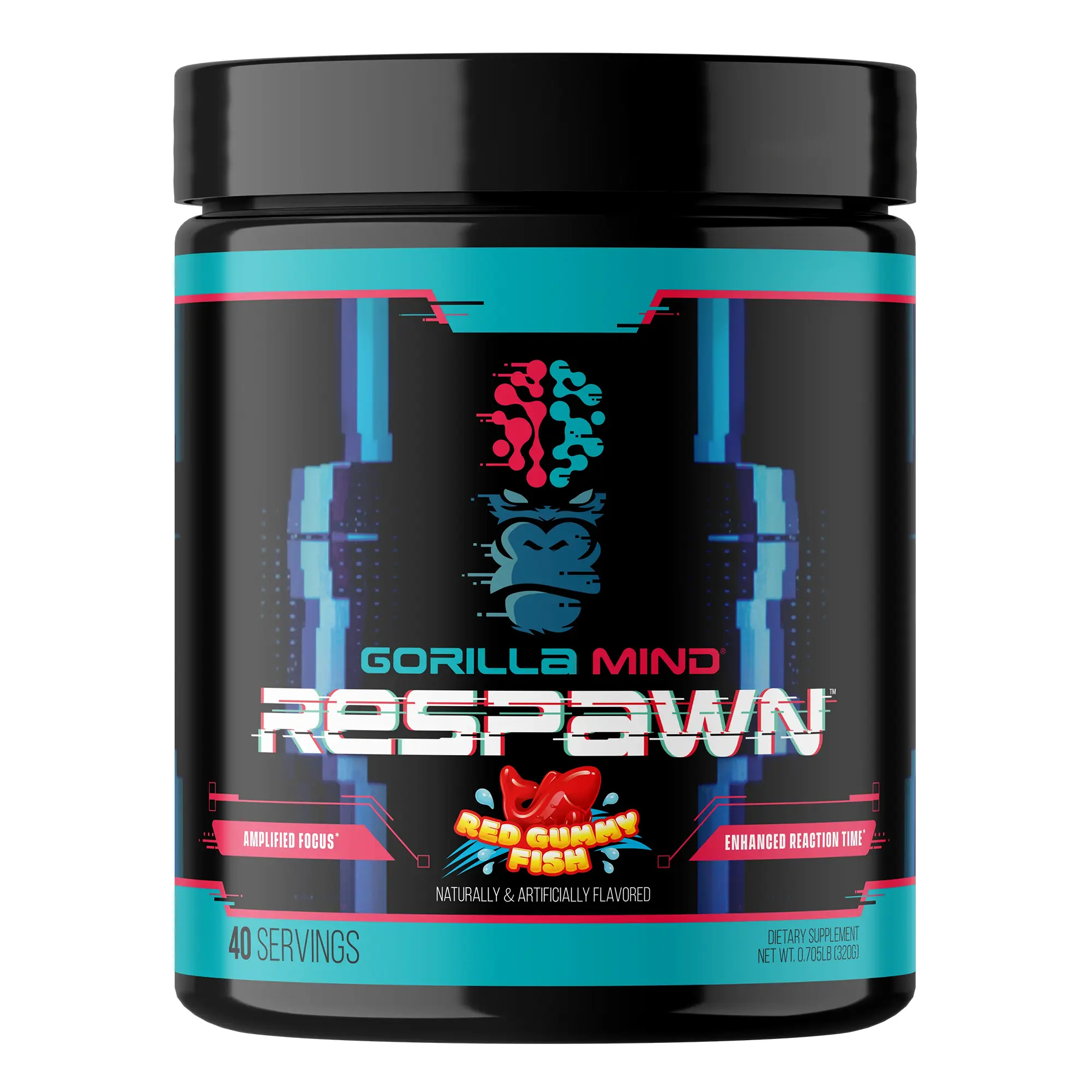 Gorilla Mind Respawn - Gaming Energy Drink Powder - Unmatched Energy,  Amplified Focus, Enhance Reaction Time (40 Servings)