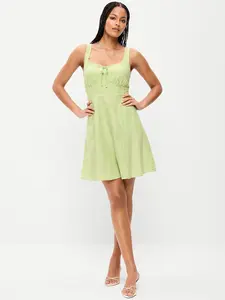 Old Navy Women's Fit & Flare Linen Mini Dress