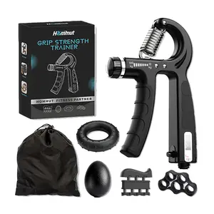 Hand Grip Strengthener Kit 5 Pack Adjustable Resistance Forearm Grip Gripper Finger Exerciser Finger Stretcher Grip Ring Stress Relief Grip Ball For Athletes Fitness Home Workout Muscle Training Boyfriend Gift