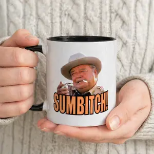 Sheriff Buford T. Justice 'SUMBITCH' Mug, Smokey and the bandit, Retro Movie Mug