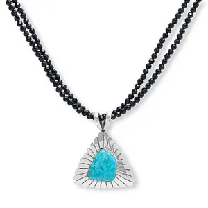 Mine Finds by Jay King Royal Blue and Midnight Gem Sterling Silver Pendant Necklace