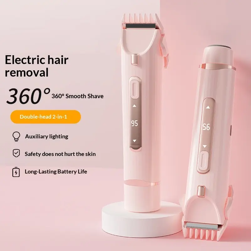Women's Dual-Function Electric Hair Remover, USB Rechargeable, Cordless, Multifunctional Hair Shaver, Wet/dry Shaver with Face Trimmer, Facial Hair Shaver, Portable, Lightweight and Durable Beauty Device, Hair Removal Shaver Machine