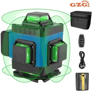 GZG 1 Set 4D 16 Lines Laser Level 360, Auto-Leveling Laser, Automatic Laser Level, 3D Self-Leveling, Laser Level, Laser Leveler Tool, Remote Control
