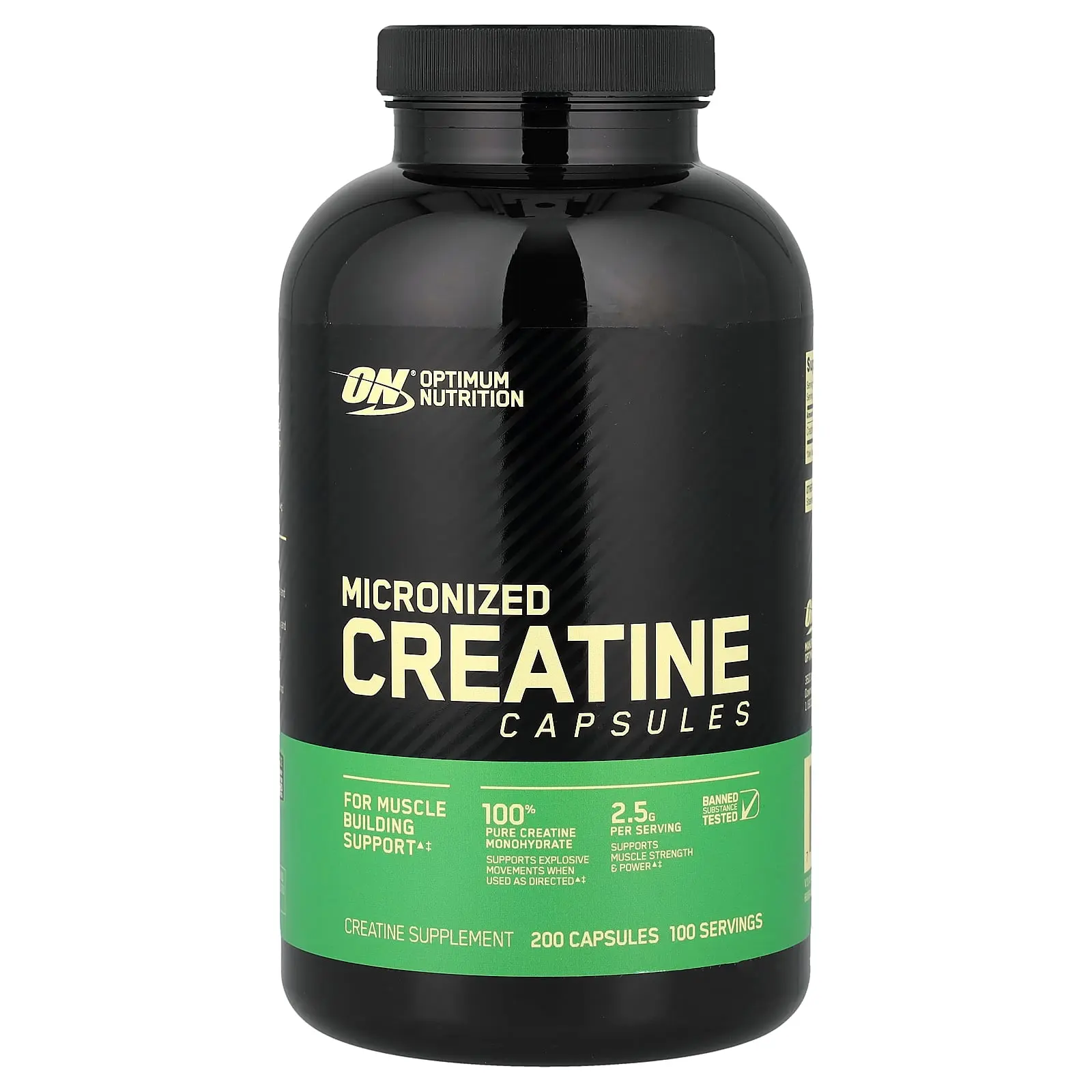 Optimum Nutrition Micronized Creatine Capsules, 200 Capsules (1.25 g per Capsule )