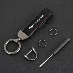 Suede Leather Car Keychain Keyring Key Holder Pendant for Ford Mustang Mondeo Focus Fiesta Escape Kuga Ecospor Car Accessories