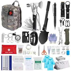125 Pcs Survival Kit with First Aid Supplies, Tactical Emergency Gear for Outdoor Adventures, Hiking, Camping, Hunting, Fishing, Earthquake & Disaster Preparedness for Men & Women