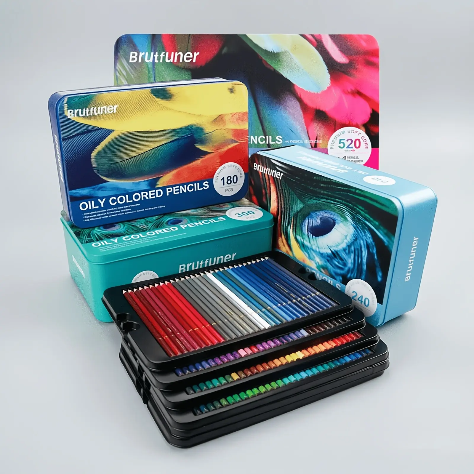 Colored Pencils Set, 180/240/300/520 Colors, Vibrant & Blendable Drawing Pencils for Detailed Artwork, Mandala Coloring, and Design, Art Supplies for Artists