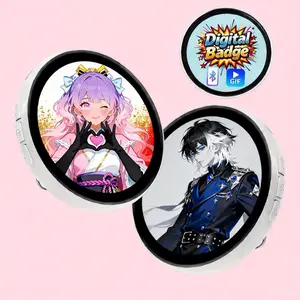 LED Digital Name Badge 1.85'' Programmable Display Pin with Mobile App Bluetooth Connection， Custom Image/Video for Concert Cheer,Two-dimensional Anime and Gaming Merchandise &Gifts for Men Women ，Ita Bag & Anime Merch Display