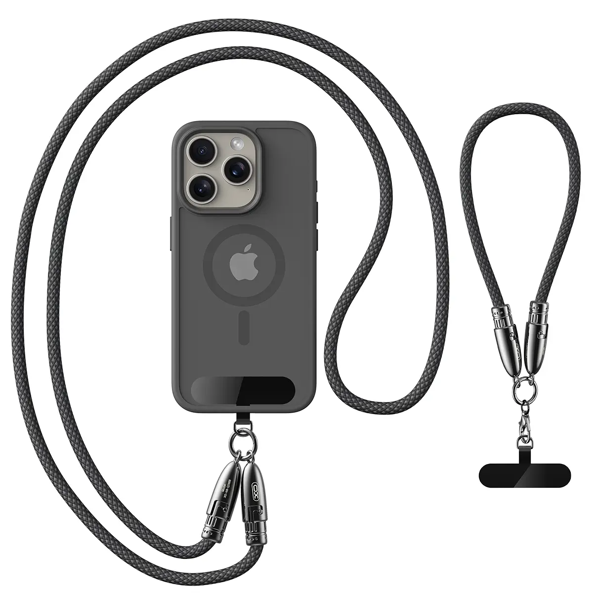 USB C to USB C Cable,Phone Lanyard, Black 7.8inch and 47.8inch 2-Pack 60W, Dual-Purpose for Fast Charging Apple iPhone 17/16/15 Series, MacBook, Samsung Galaxy and More, Phone Strap for All Phones, Women or Men