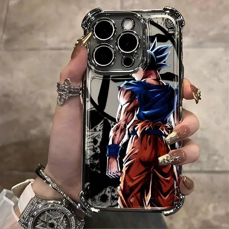 Classic Goku Creative Graffiti Anime Phone Case Stylish teen anime graffiti design, black shockproof transparent soft back cover. Provides full anti-drop protection and comfortable grip. Compatible with iPhone 17, 17Air, 17Pro, 17Pro Max, 16, 16Pro, 16Pro
