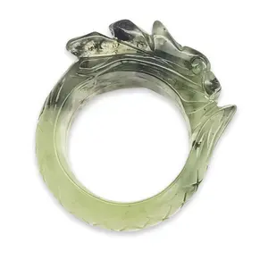 Natural Jade Carved Dragon Ring