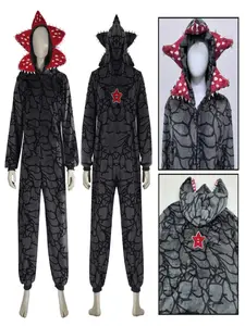 Winter Pajamas Stranger Pajamas Demogorgon Plant Adult Onesie With Cozy Flannel Pajamas Nightwear For Holiday Parties Chomper Cosplay Loungewear