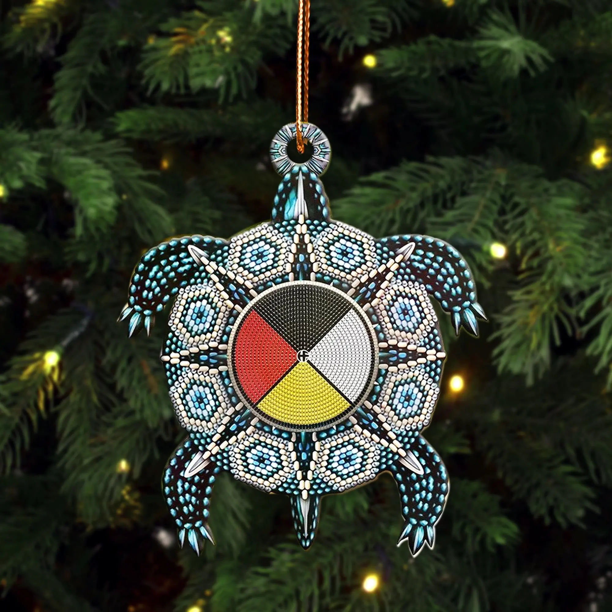 Turtle Four Direction Native Pride American - Unique Christmas Gift Decor Flat Acrylic Lightweight Ornament Cloth Room