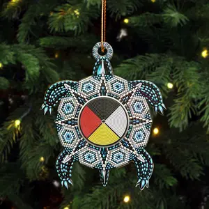 Turtle Four Direction Native Pride American - Unique Christmas Gift Decor Flat Acrylic Lightweight Ornament Cloth Room