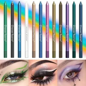 Colorful Eyeliner Pen, 12pcs/set Shimmering Eyeliner, Eye Makeup Tool for Women & Girls, Professional Daily Makeup Accessories, Cosmetic, Glitter Shades Makeup, Multicolor Eyeliner Pencils, Eye Makeup Supplies