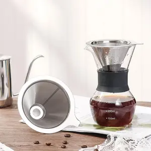 Stainless Steel Coffee Filter Reusable Pour Over Cone Dripper Holder Mesh TiktokShopSpringGlowUp