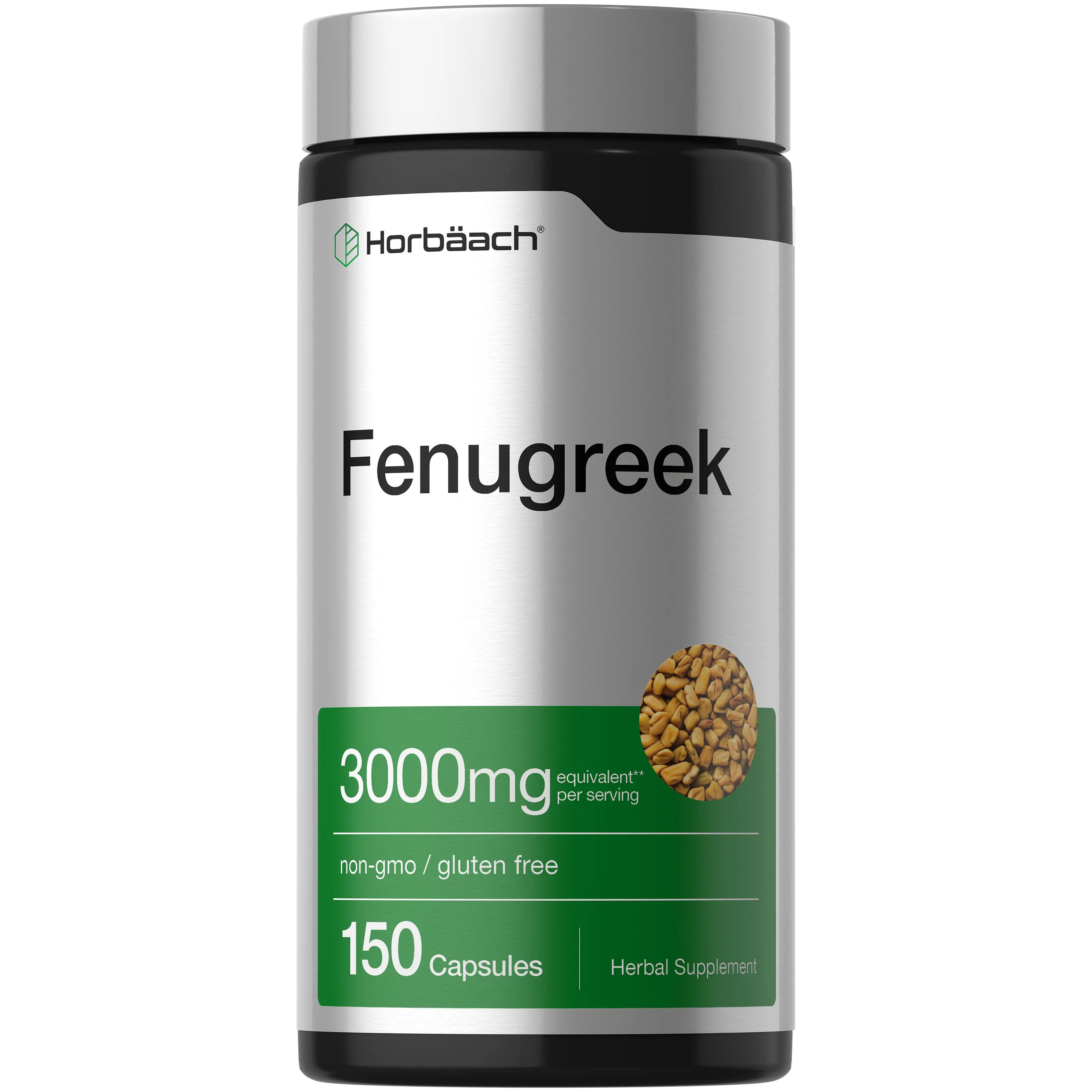 Horbäach Fenugreek Capsules 3000 mg - 150 Count - Non-GMO & Gluten Free Extract - Fenugreek Seeds Horbäach Fenugreek Capsules 3000 mg - 150 Count - Non-GMO & Gluten Free Extract - Fenugreek Seeds