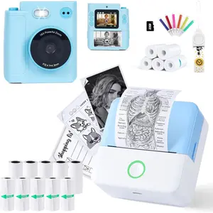 cudinham Print Pods X6 Mini Printer for Note Paper and HD Dual Lens Kids Camera Instant Print with  Paper and  Card Bundle