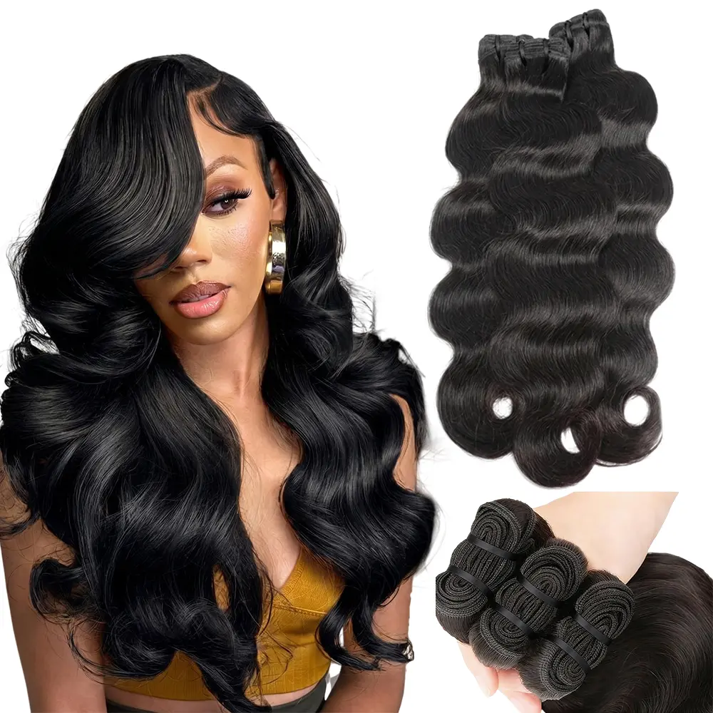 202224 only 99 Body Wave Bundles Human Hair Brazilian Virgin Hair 1-30 Inch Natural Black Soft & Thick No Shedding Hair Weave 1/3 Bundles