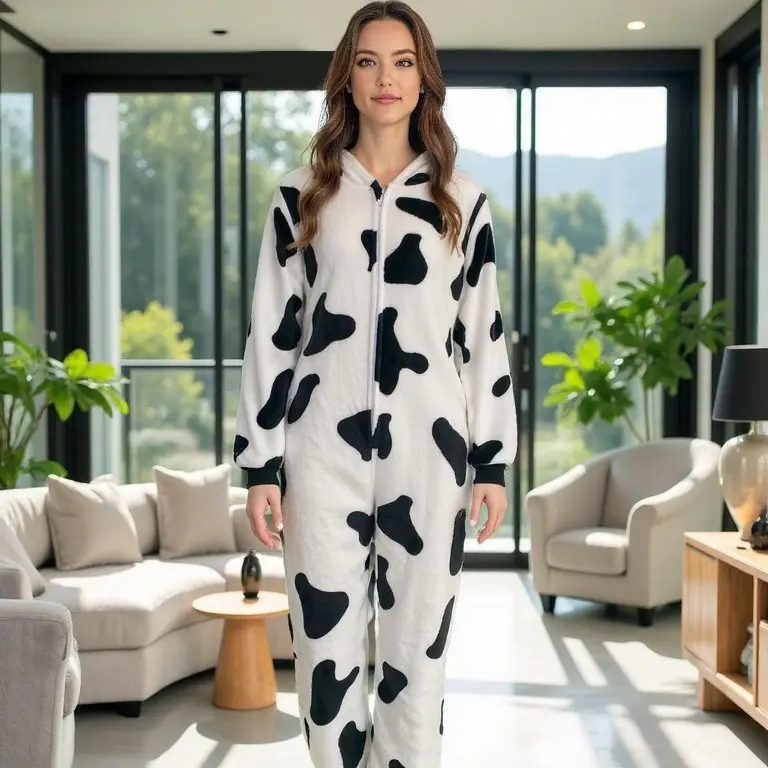 Cartoon Couple Pajamas One Piece Fleece Home Wear Coral Velvet Onesie Cosy Sleepwear Soft Warm Loungewear Comfortable Couple Sleep Suit Ideal for Couples Cozy Nights