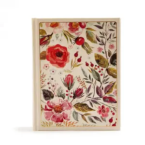 Bible Journaling Notebook Journal - Floral Cloth Over Board, Black Letter Text, Wide Margins, Writing Space, Single-Column Layout, Reading Plan, Easy-to-Read Serif Type