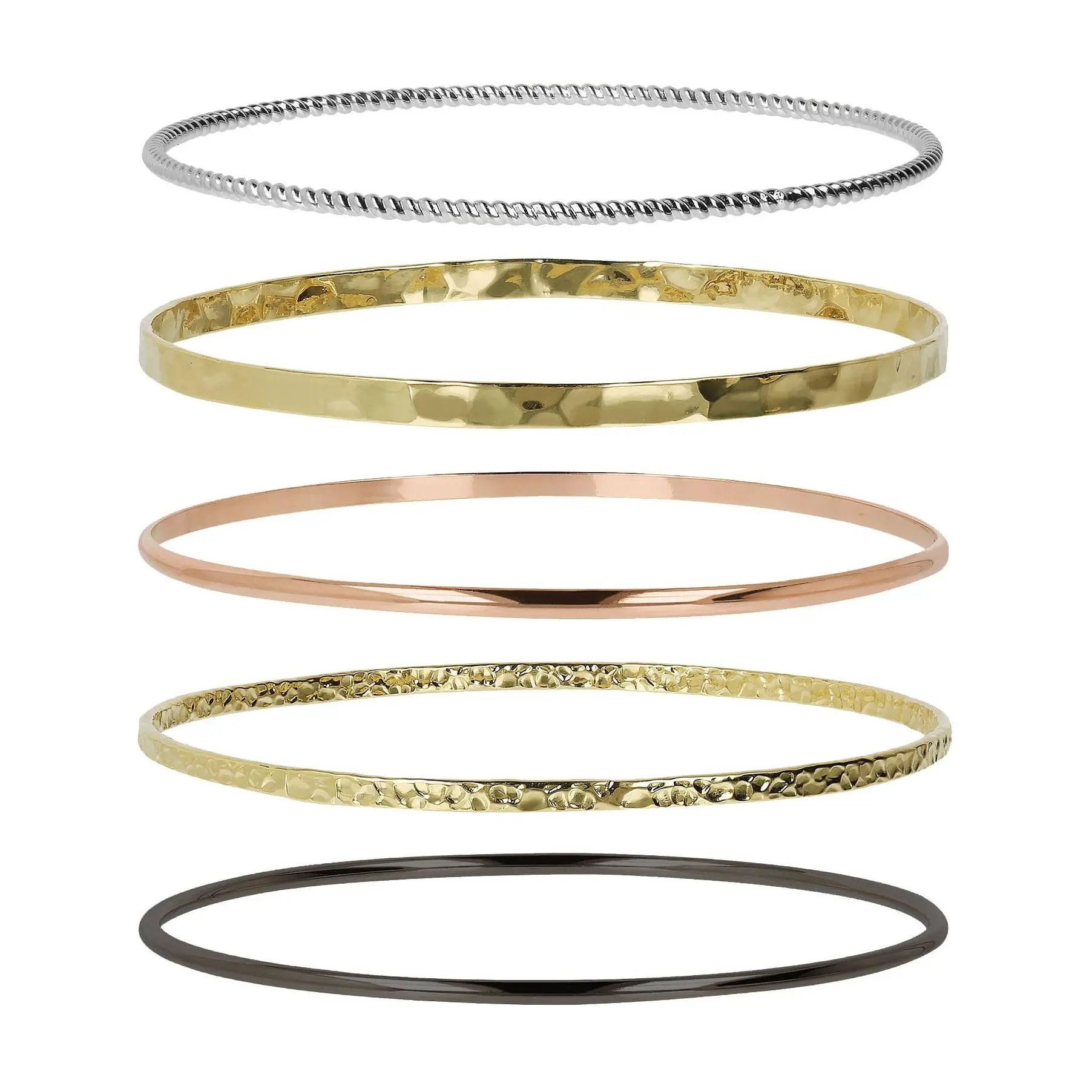 David Markstein Bronze Set of 5 Slip- On Bangles