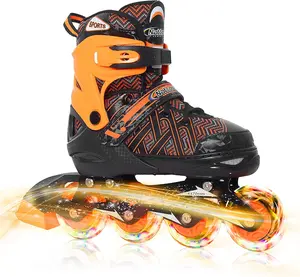 Nattork Adjustable Inline Skates for Kids Orange - Model131, Skate Wheels, Roller Skate Wheels