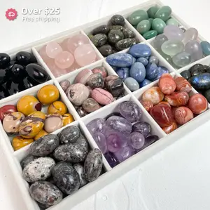 [Video Order]100g Natural Crystal Tumbles/Material：Blue Onyx，Rose Quartz，Black Obsidian，Mookaite Jasper，Blue Moon Stone，Blue Aventurine，Green Aventurine，Kambaba Jasper，Fluorite，Dragon blood stone，Amethyst，Labradorite and so on.