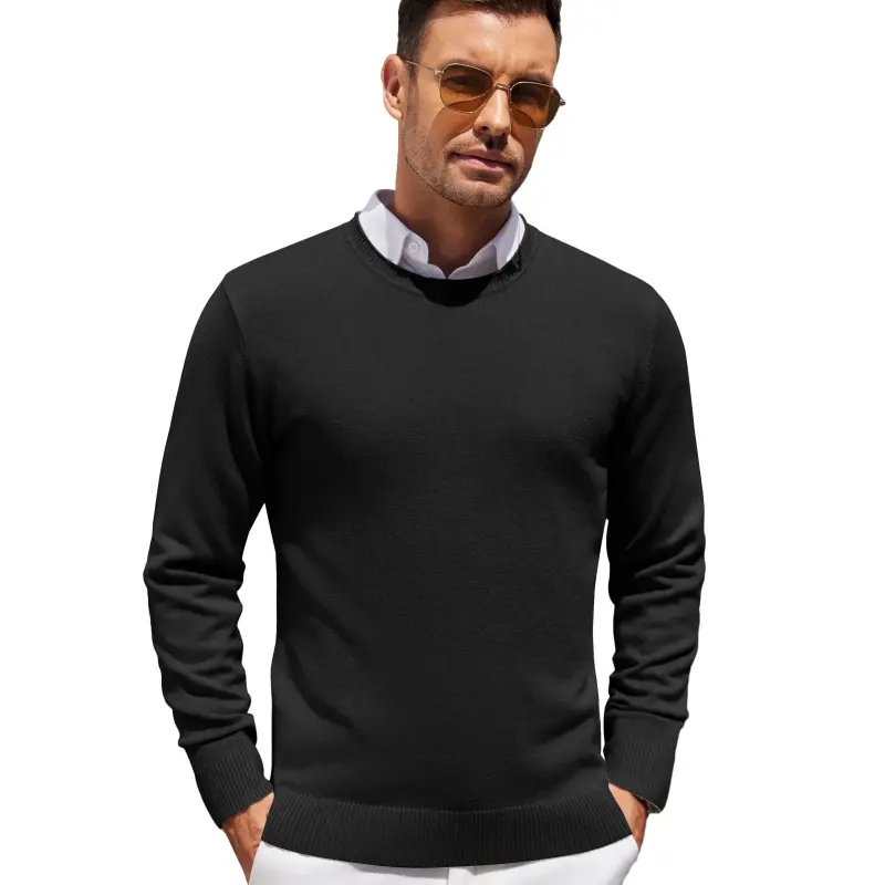 COOFANDY Mens Crewneck Sweater Pullover Knit Sweater Lightweight Sweaters with Ribbing Edge