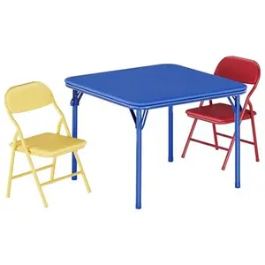 GAOMON 3 Piece Set Folding Table and Chairs Set, Boys and Girls Activity Table and Chairs Set for Dining Room,Daycare,Classrooms