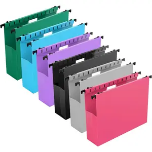 Extra Capacity Plastic Hanging File Folders 12 Pack Reinforced Expanding Hang Folder Letter Size Accordian Pocket Heavy Duty 2 Inch Expansion Hanging Folder Organizer for Office Home Assorted Colors