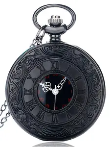 Men's Vintage Hollow Out Design Quartz Pocket Watch, Fashion Round Dial Quartz Watch with Chain, Trendy Analog Watches for Daily Life, without Box